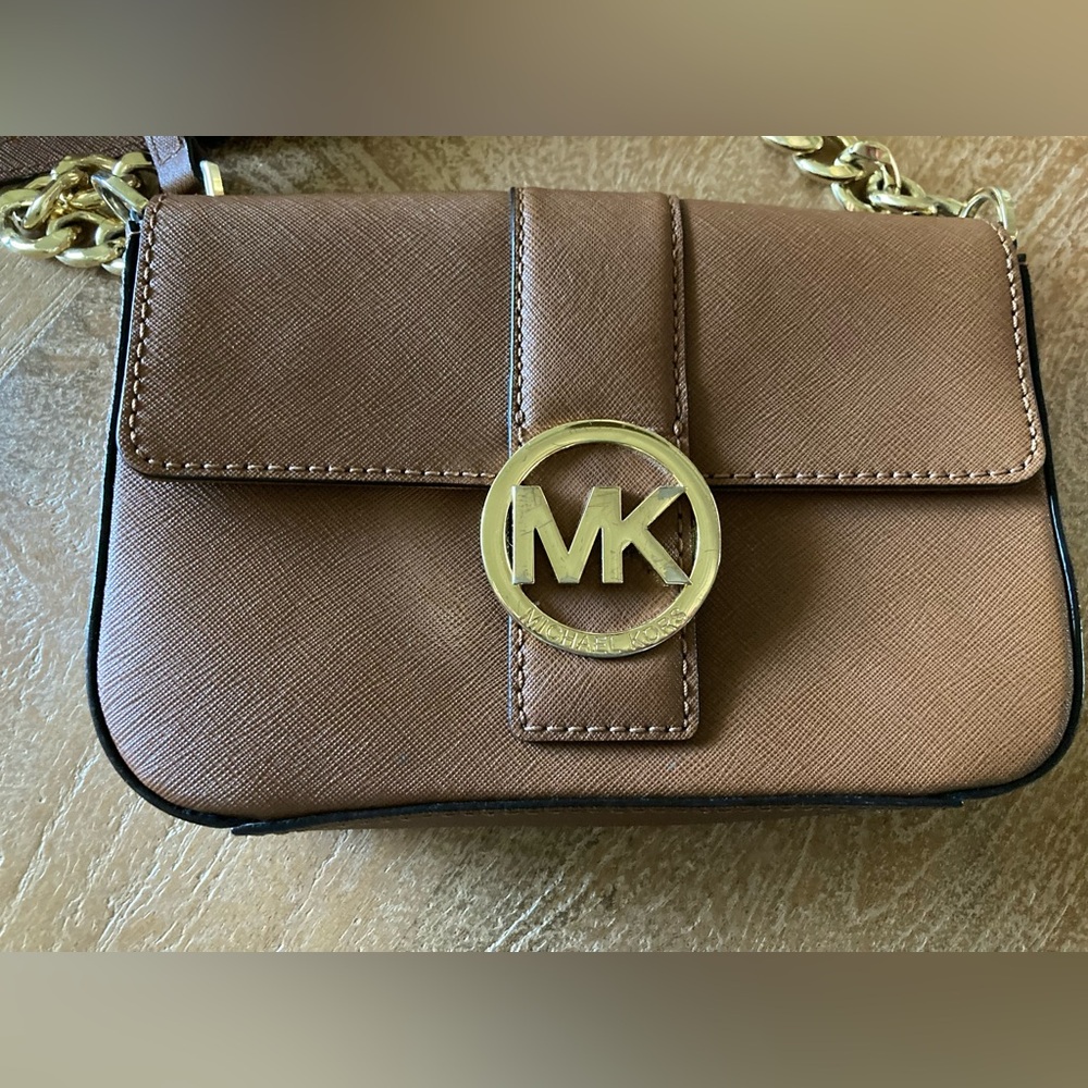 Michael Kors authentic small brown crossbody bag Fulton small messenger
